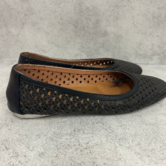 GENTLE SOULS - EUGENE TRAVEL PACKABLE WOVEN BALLET FLAT Black Size 8.5 - Picture 6 of 8